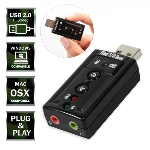accesorios para electronica - Adaptador De Sonido y Audio Usb Convertidor 7.1 Adaptador de microfono tarjeta 3