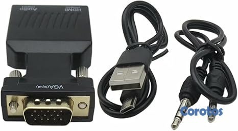accesorios para electronica - Adaptador VGA a HDMI Full HD 1080P audio video con 1