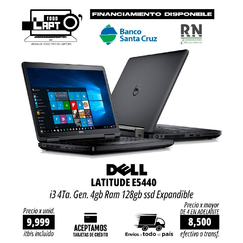 computadoras y laptops - Laptop Dell Latitude E5440  i3 4TA GENE 8GB RAM 128GB SSD 6