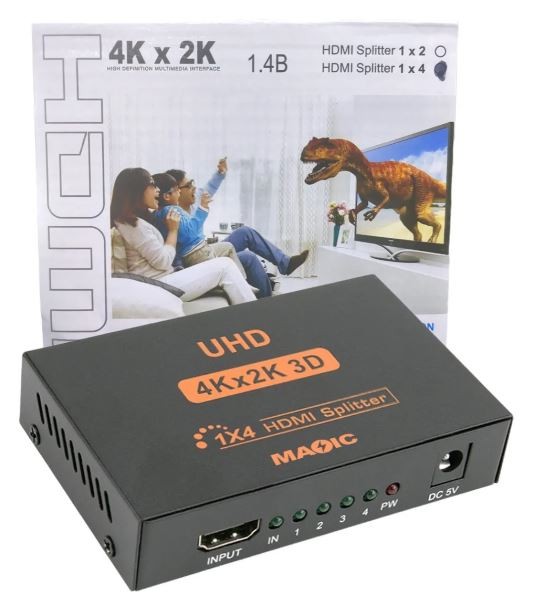 otros electronicos - Adaptador splitter 1x4 HDMI 3