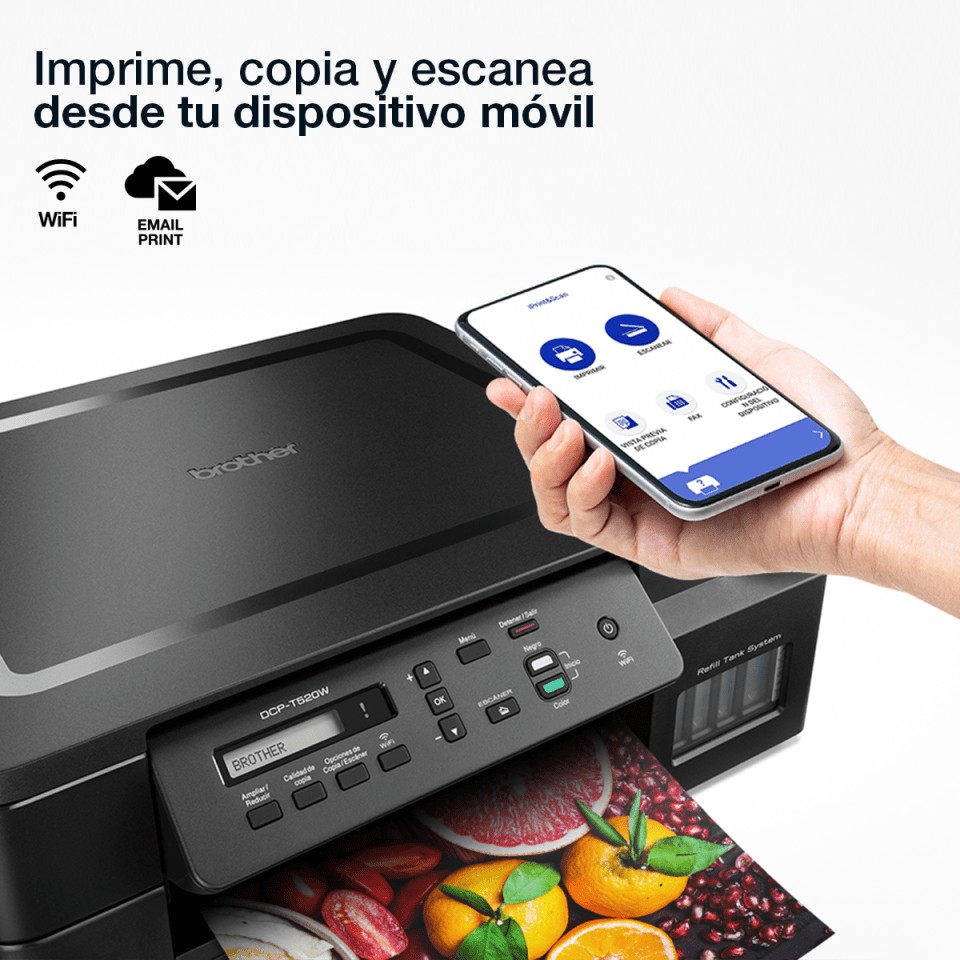 impresoras y scanners - MULTIFUNCIONAL  BROTHER INKBENEFIT TANK DCPT520DW,  (ESCANER< COPIADORA, IMPRESO 2