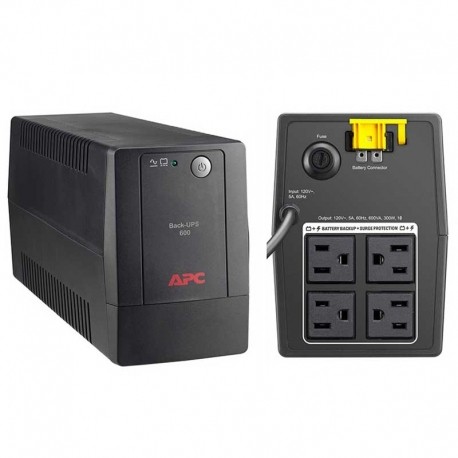 computadoras y laptops - UPS APC BACK-UPS, 0.6KVA(600VA), 300 WATTS,  BX600L-LM 
