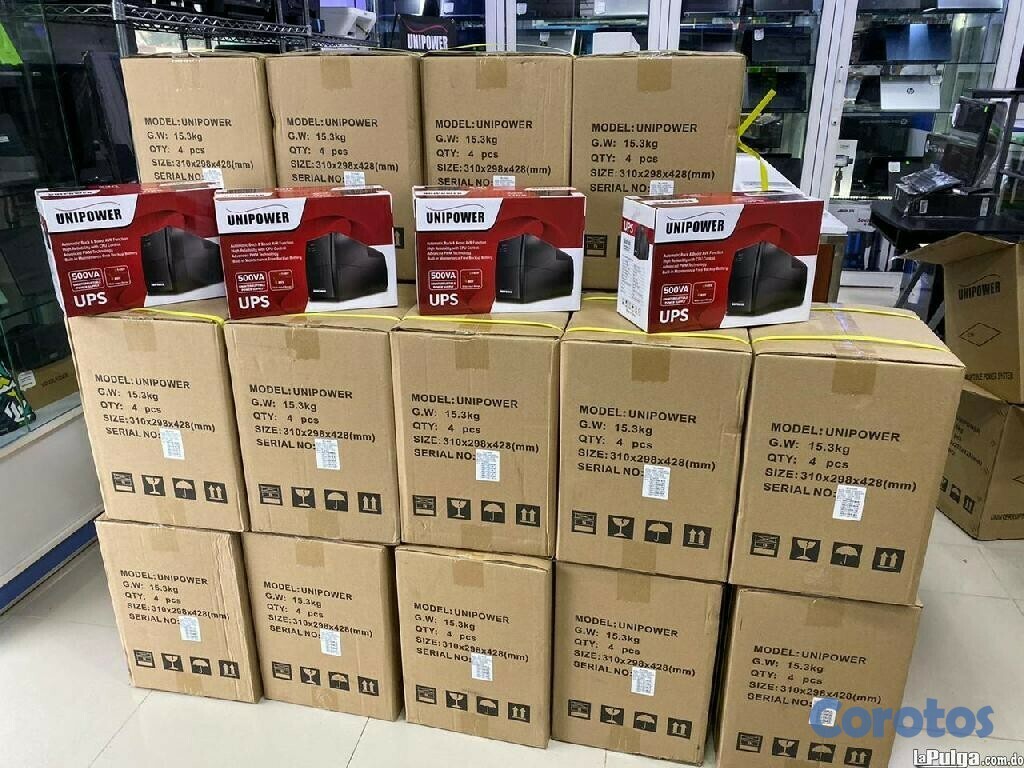 computadoras y laptops - UPS UNIPOWER DE 500VA REGULADOR INTEGRADO, TRABAJA CON PLANTA Y / INVERSOR 2