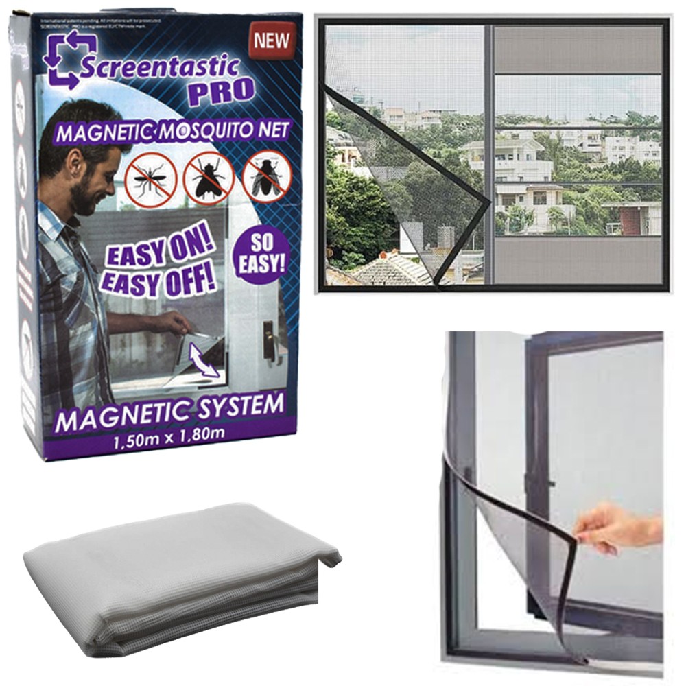herramientas, jardines y exterior - Mosquitera Magnética 150x180cm Malla para Ventana Mosquitos antimosquito 4