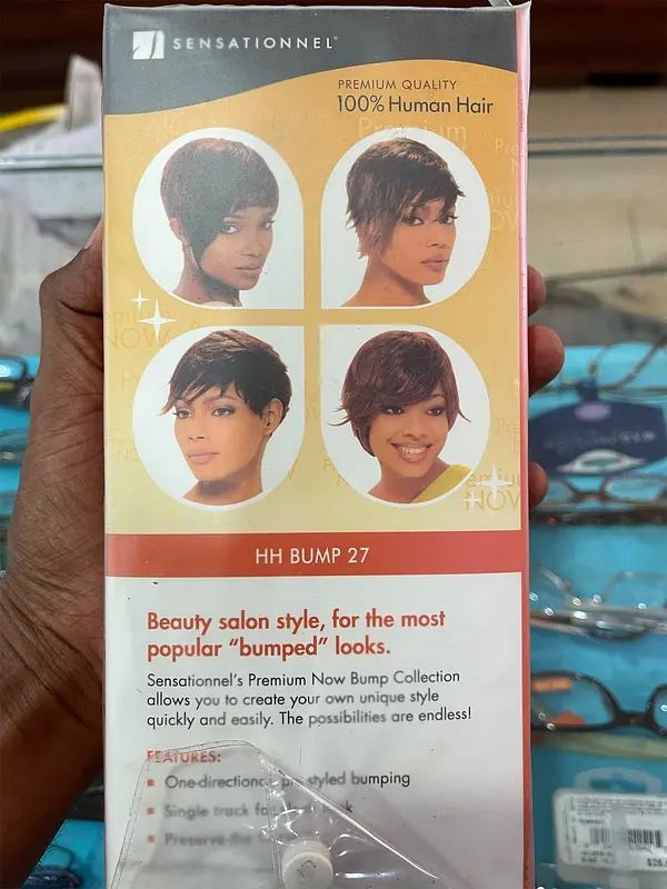 salud y belleza - Sensationnel Pre Bumped 100% Cabello Humano HH Bump Wig Easy 27 Color 1B 2