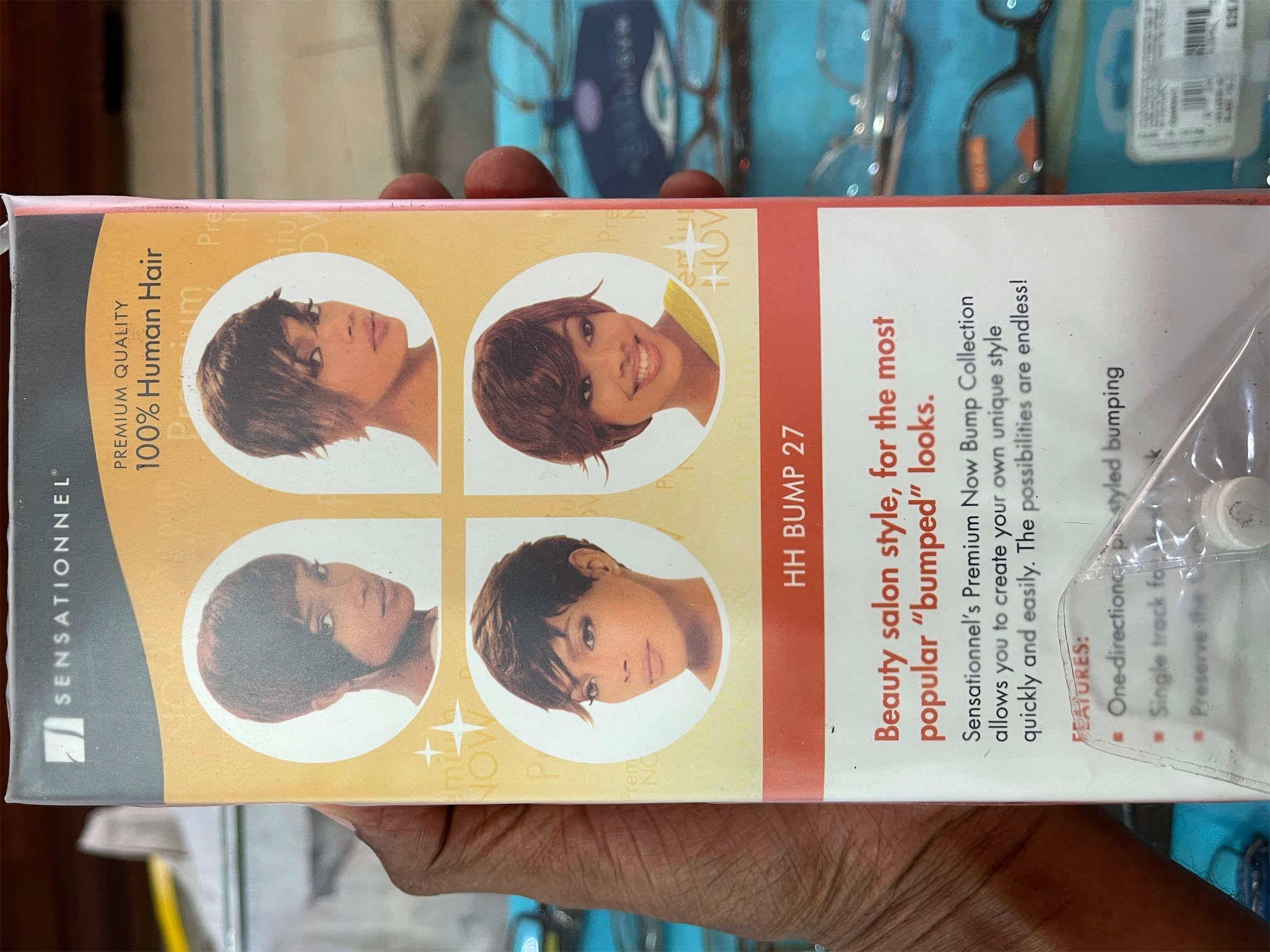 salud y belleza - Sensationnel Pre Bumped 100% Cabello Humano HH Bump Wig Easy 27 Color 1B 1