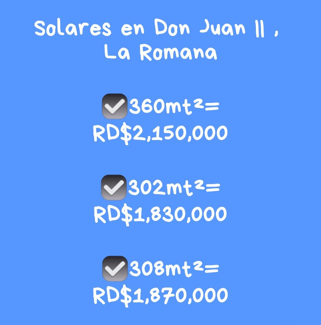 solares y terrenos - Solares en La Romana, Don Juan II