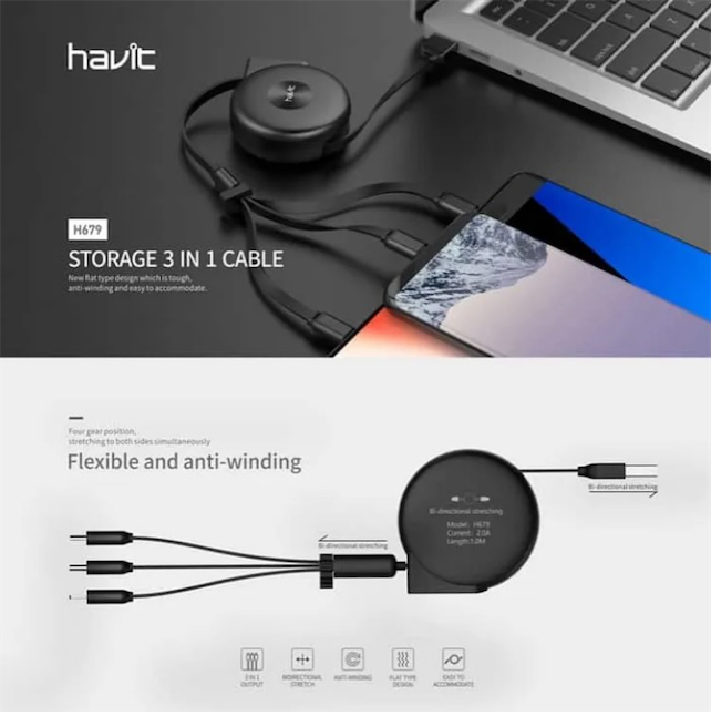 accesorios para electronica - Cable 3 en 1 tipo c y tipo Lightning para iPhone  3