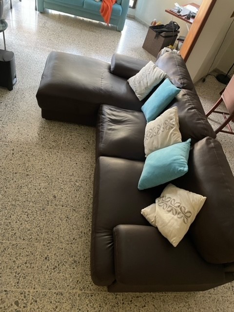 muebles y colchones - (SOFA) MUEBLE EN L DE CUERO $12,000 2