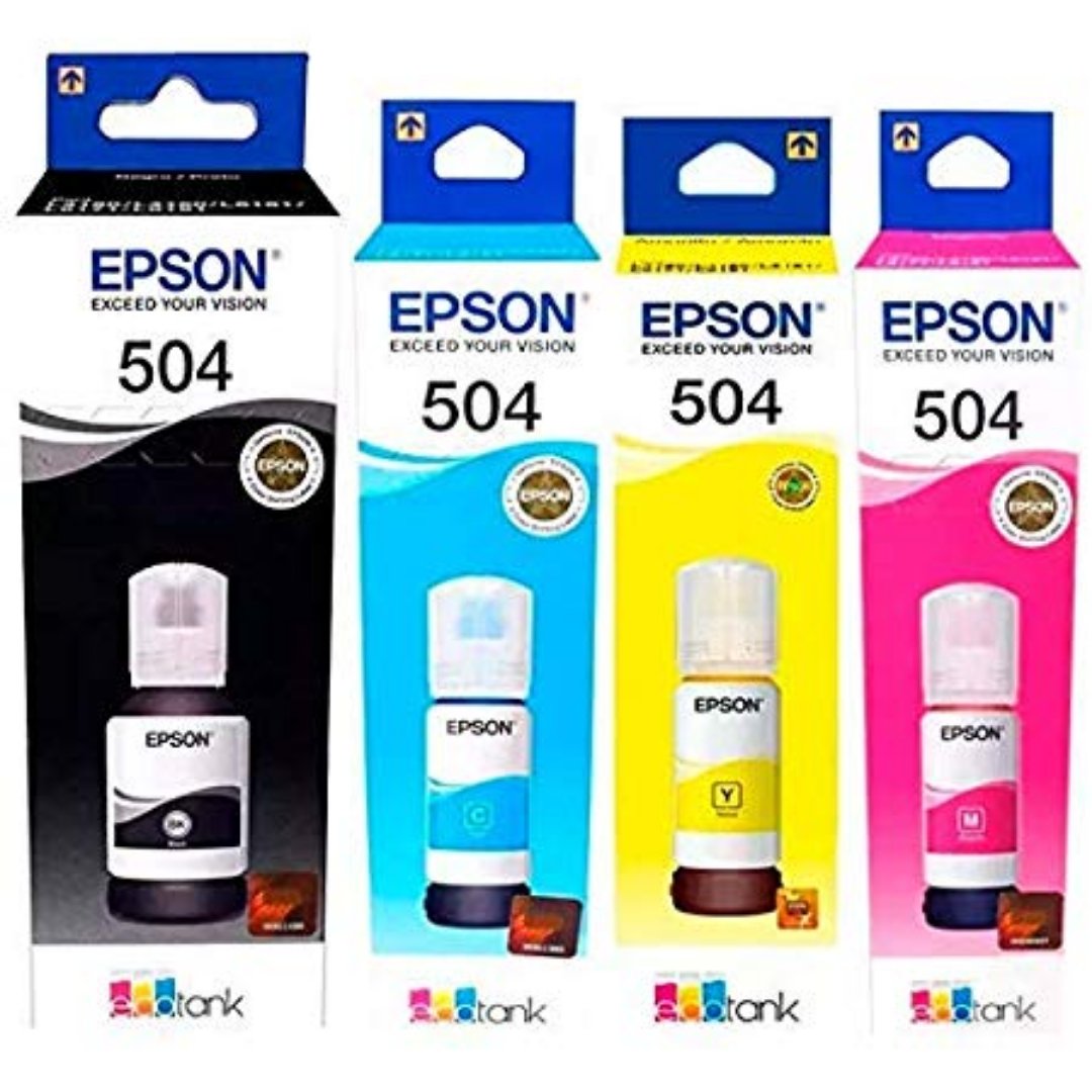 impresoras y scanners - BOTELLA DE TINTA EPSON ORIGINALES T504 PARA IMPRESORA L4150, L4160, L6161, L6171