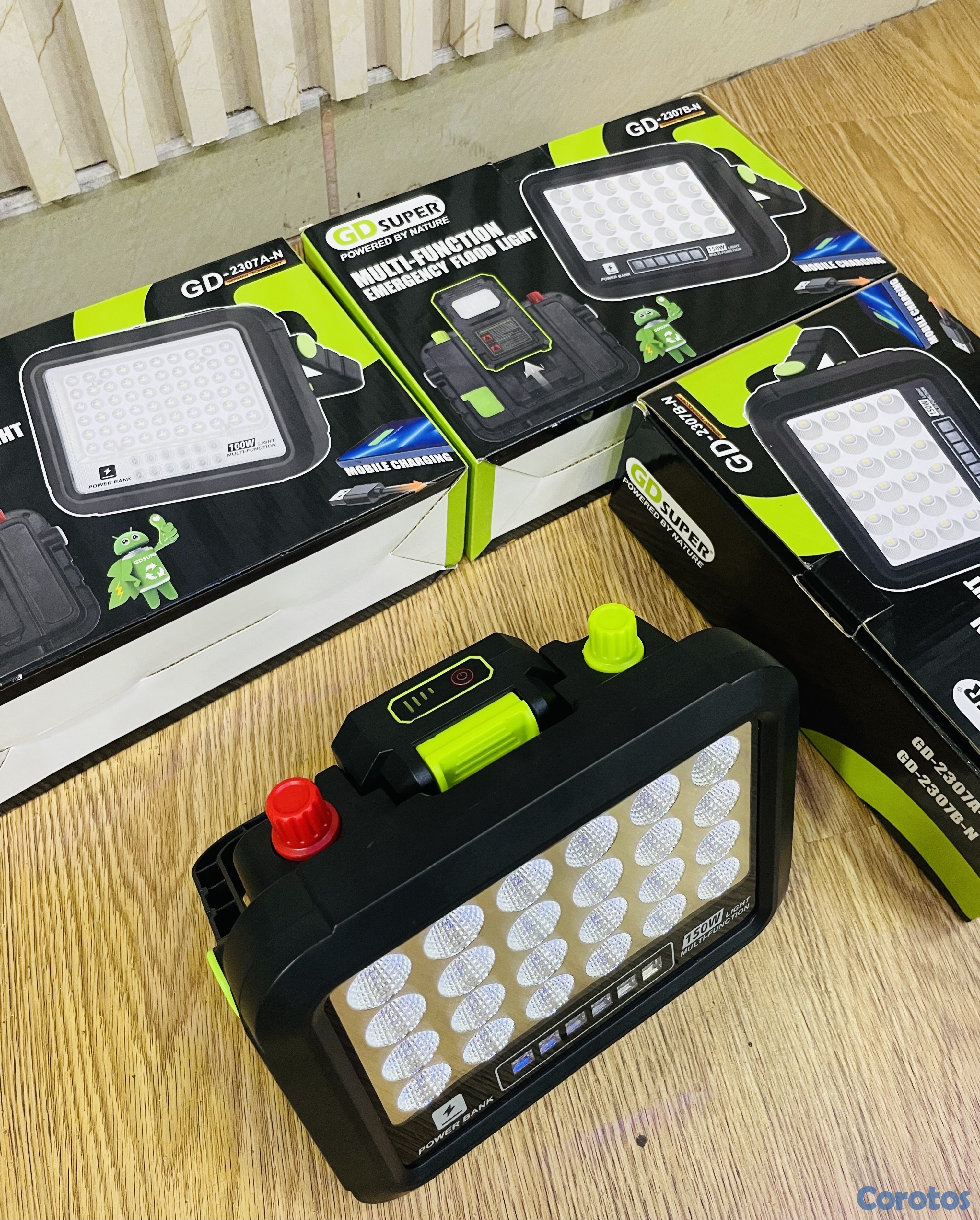 otros electronicos - ✨👌Luz led portatil de 150w de pontencia.
Trae bateria que funciona como Pawer   4