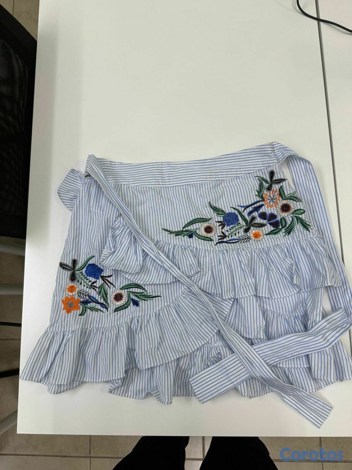 ropa para mujer - Falda de Rayas y Flores (Size S) 2