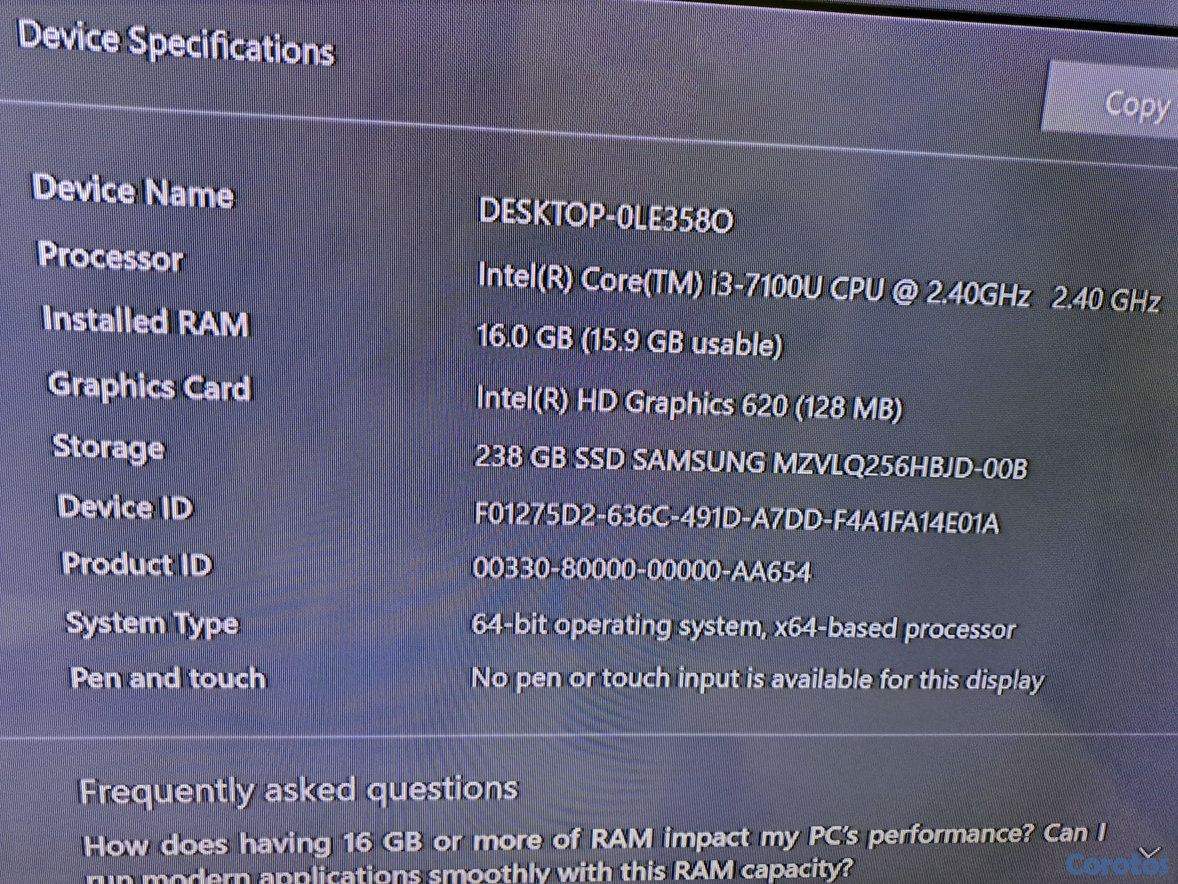 computadoras y laptops - Intel NUC 7 Mini PC Desktop i3 16gb DDR4 256gb SSD 1