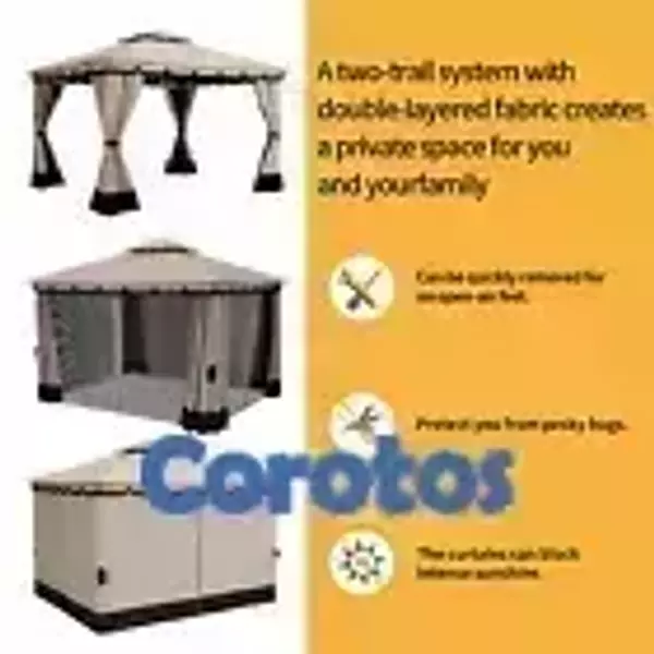 herramientas, jardines y exterior -   ESPECIAL DE ESTE DIA  ESTE Outdoor Patio Double Fabric Canopy Gazebo rd 36500 4