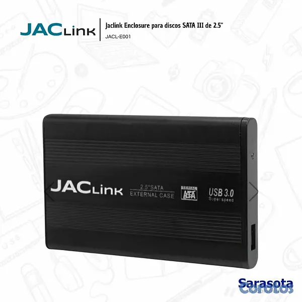 accesorios para electronica - Jaclink Enclosure USB 3.0 Para Discos De 2.5 JACL- 3