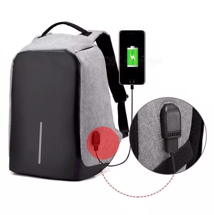 carteras y maletas - Mochila antirrobo impermeable con puerto de carga USB