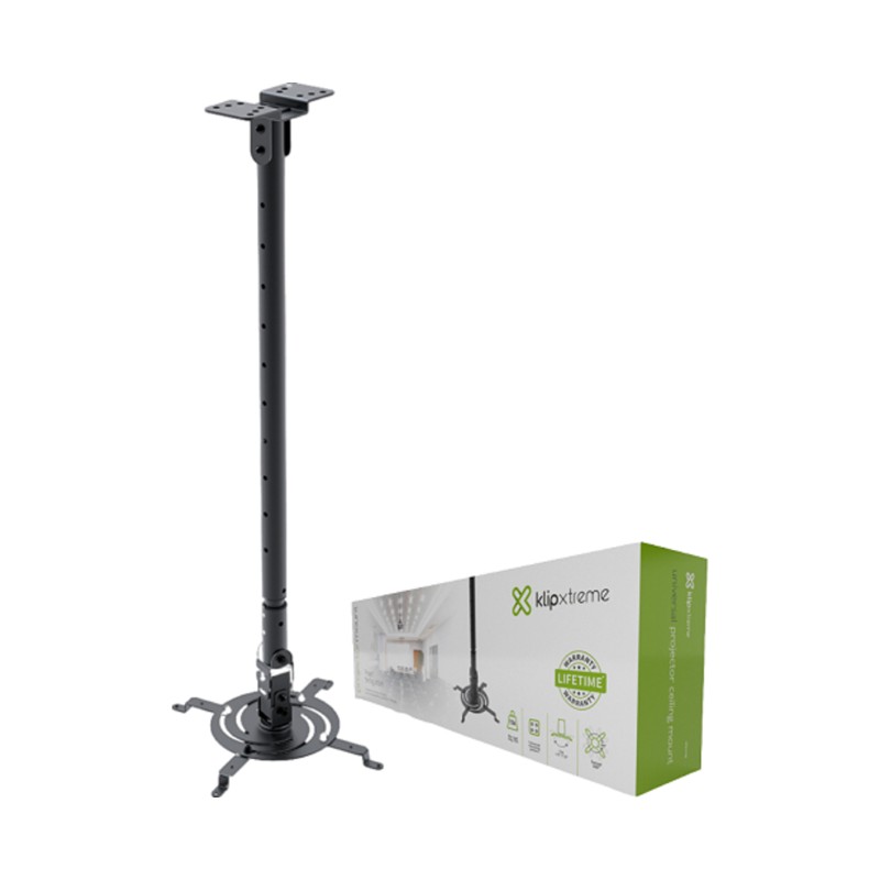 computadoras y laptops - SOPORTE PARA PROYECTOR KLIPX NEGRA DE TECHO DESDE 850MM HASTA 1215MM, SOPORTA HA