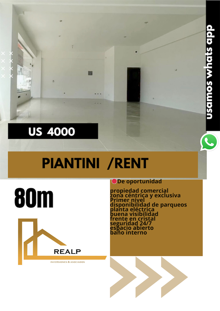 oficinas y locales comerciales - Local exclusivo en piantini primer nivel 