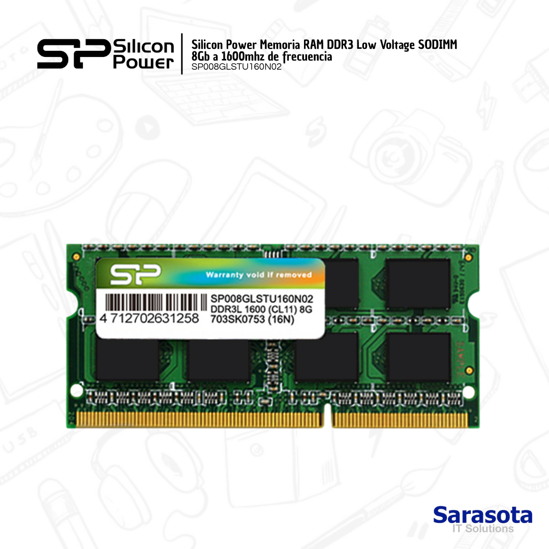 accesorios para electronica - Silicon Power Memoria RAM DDR3 Low Voltage SODIMM 8Gb a 1600mhz 0