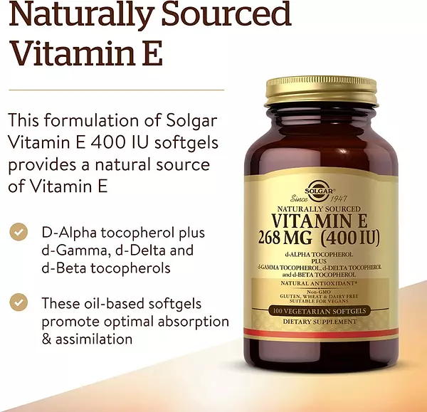 Salud y Equipamiento Médico - Vitamin E - Vegana, Gluten Free 3