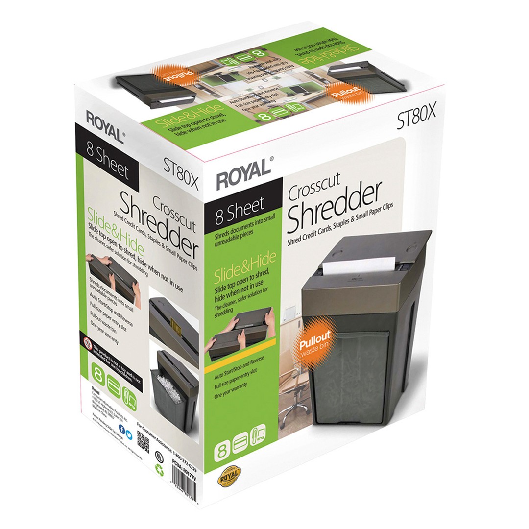 computadoras y laptops - TRITURADORA DE PAPEL ROYAL, 8 HOJAS CORTE TRANSVERSAL, TRITURA GRAPAS Y TARJETAS 3