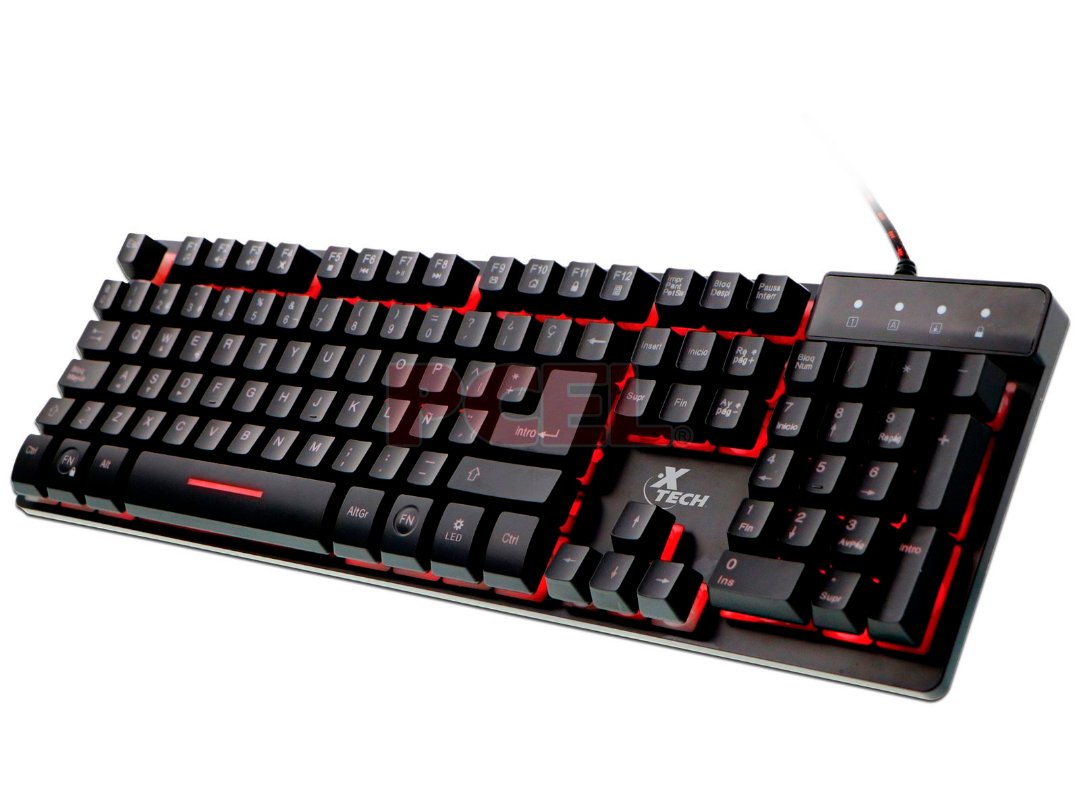 computadoras y laptops - TECLADO GAMER XTECH XTK-520S, USB, ESPAÑOL, MULTIMEDIA, LUZ DE FONDO 3 COLORES 0