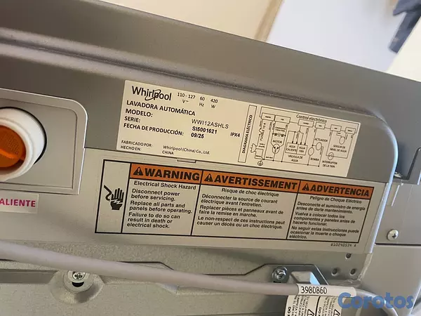 aires acondicionados y abanicos - lavadora automática Whirlpool 
 5