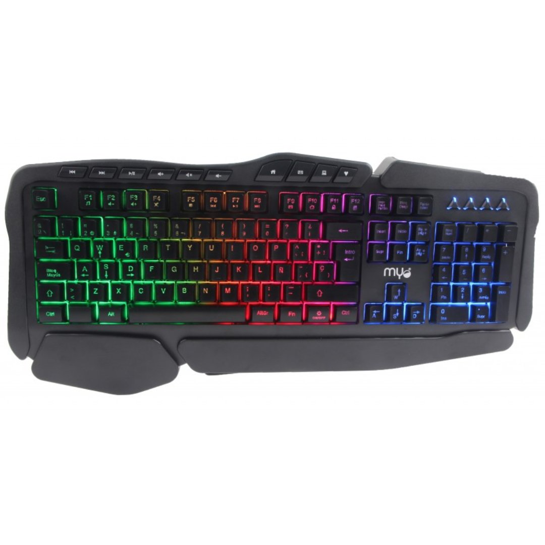 computadoras y laptops - TECLADO GAMING MYO SERIE 8, USB, LED, BACKLIGHTING RAINBOW.