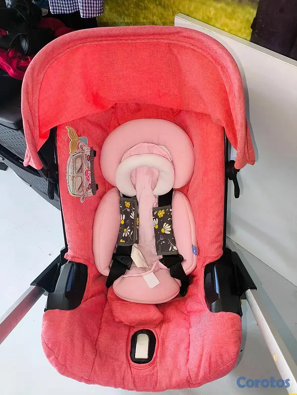 coches y sillas - coche tipo doona, rosa lino 2