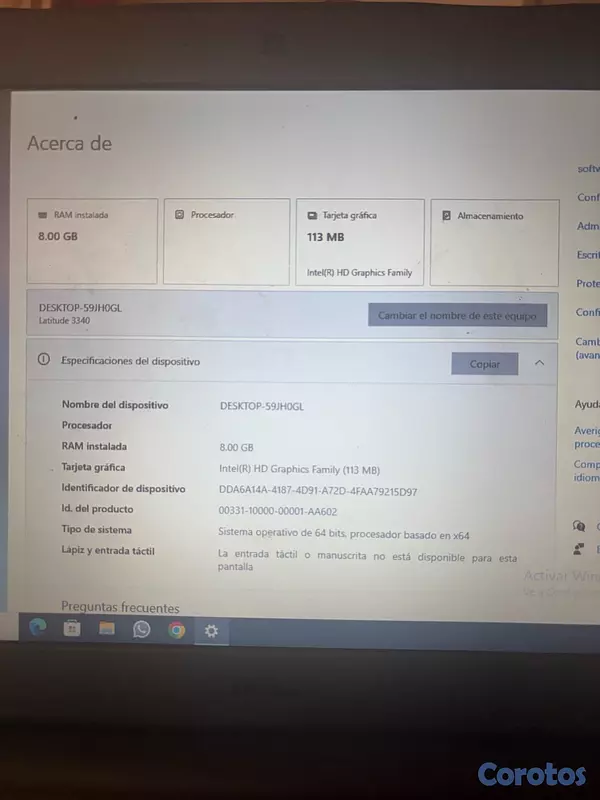 computadoras y laptops - laptop Dell 3