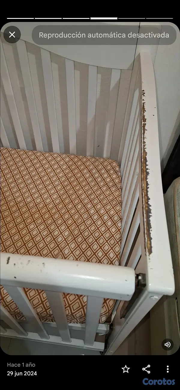 muebles - Vendo Cuna de Bebe color blanca *usada 4