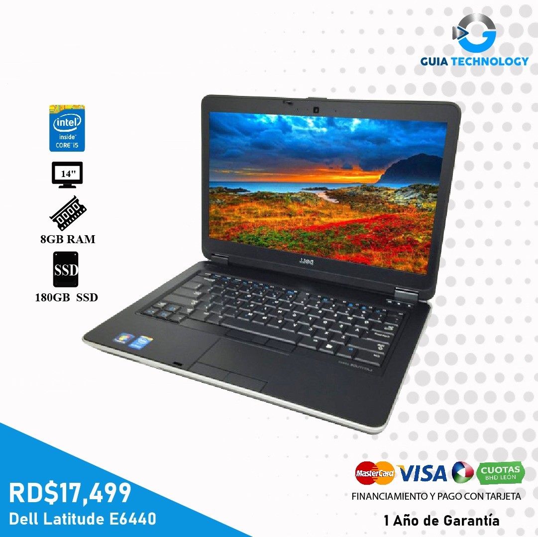 computadoras y laptops - Core i5 Dell Latitude E6440 4310M @2.70 180GB SSD 8GB RAM (Mouse y Mochila