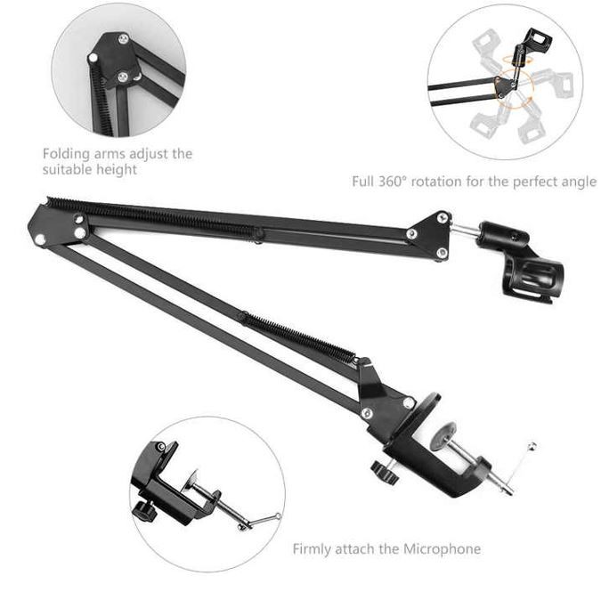 camaras y audio - Soporte de mesa de microfono condensador  5