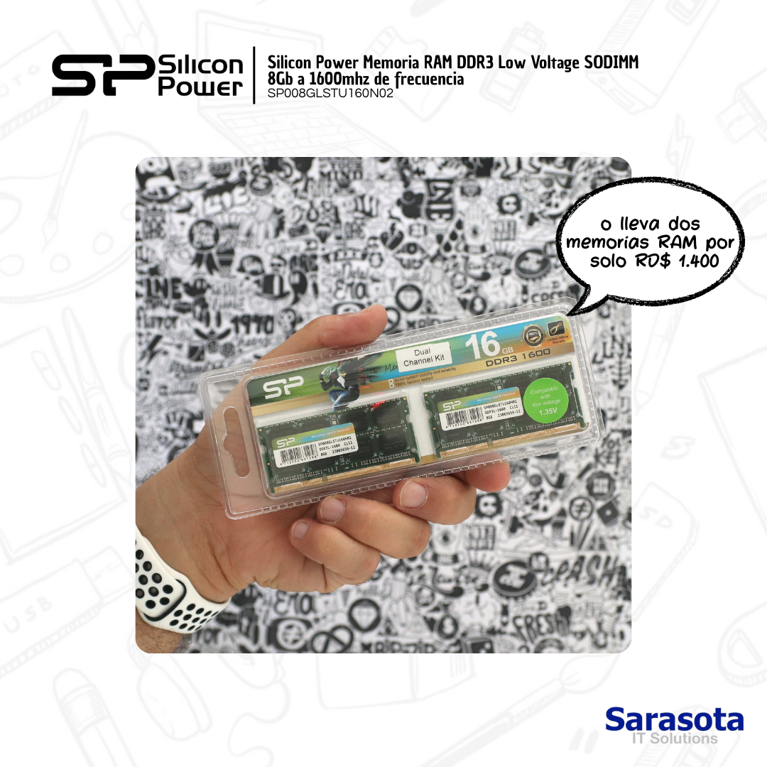 accesorios para electronica - Silicon Power Memoria RAM DDR3 Low Voltage SODIMM 8Gb a 1600mhz 1