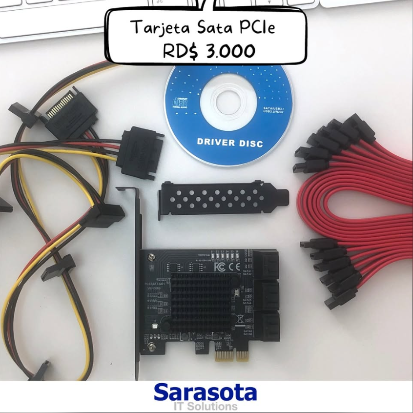 otros electronicos - Adaptador PCI a Sata (X6) Tarjeta PCIe