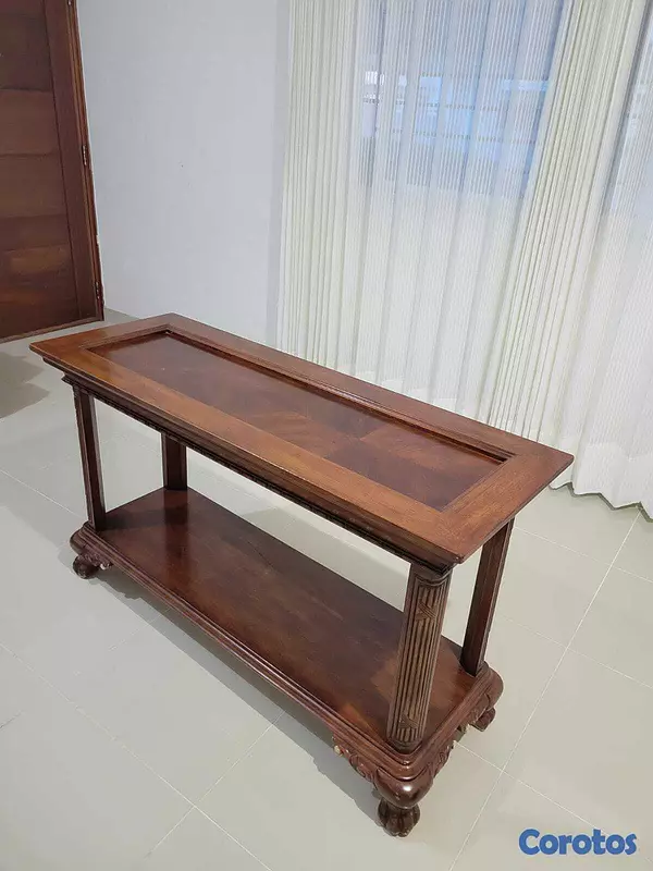 muebles y colchones - Mesa Parson madera maciza color caoba 1
