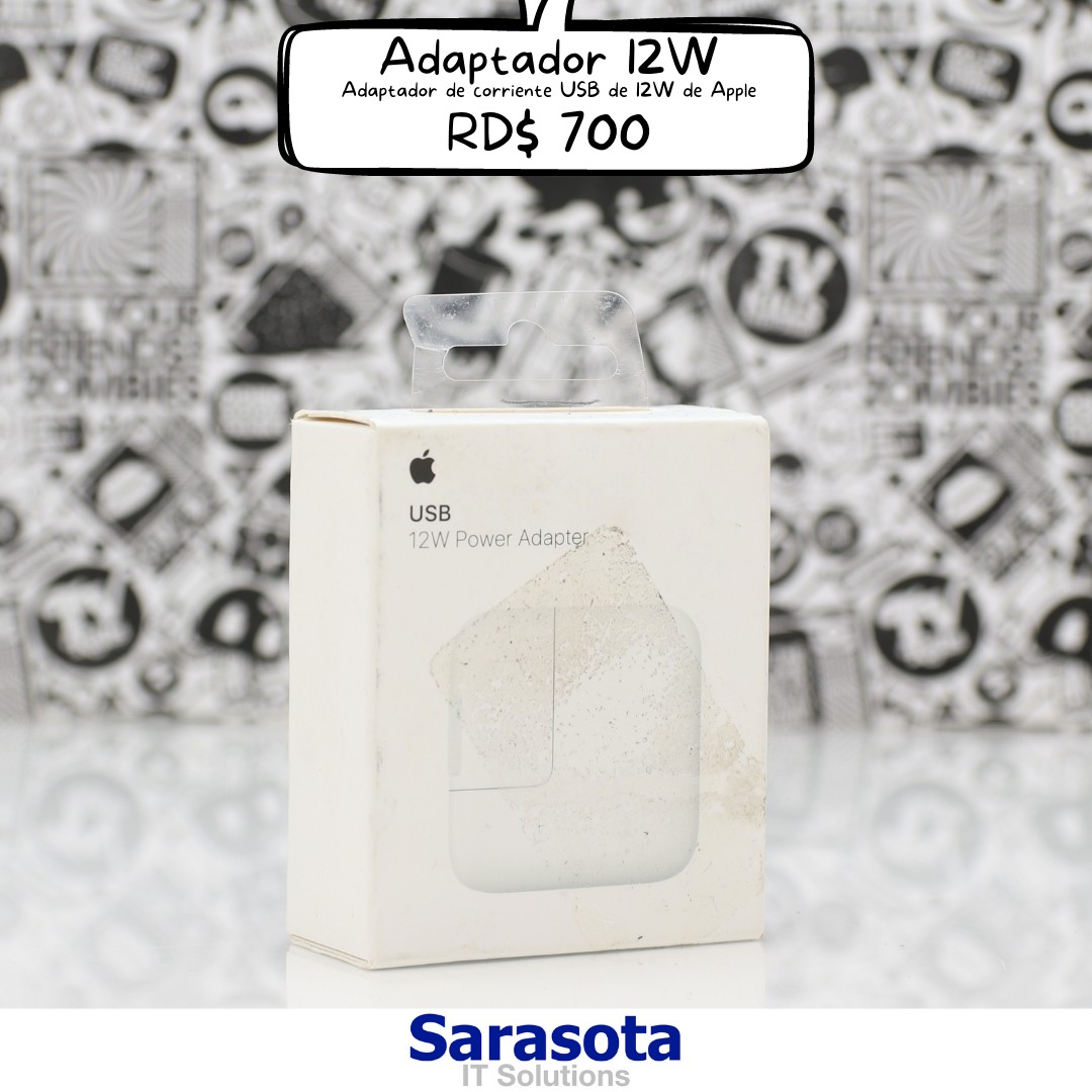 accesorios para electronica - Adaptador de corriente USB de 12W de Apple (Cargador o Fuente)