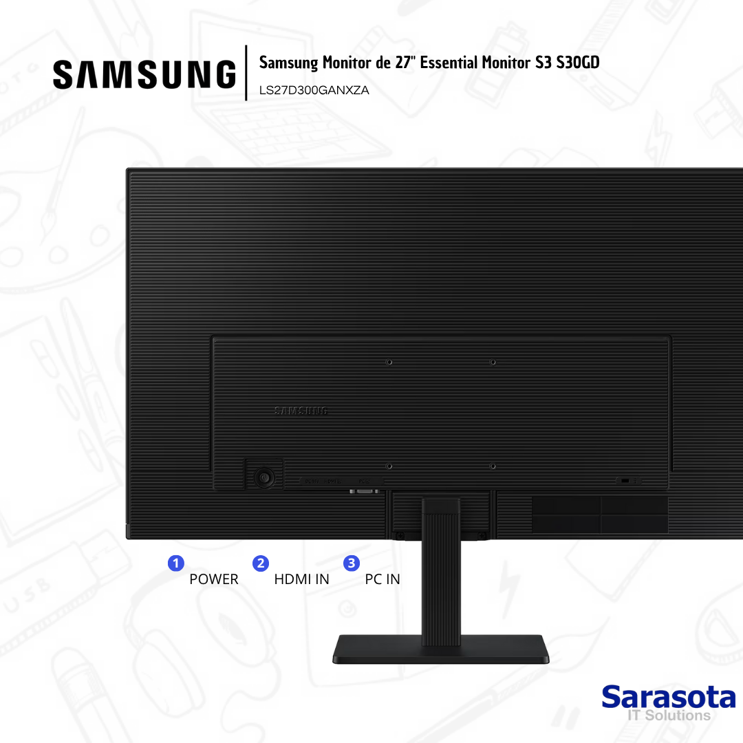 accesorios para electronica - Samsung Monitor de 27" Essential Monitor S3 S30GD 2