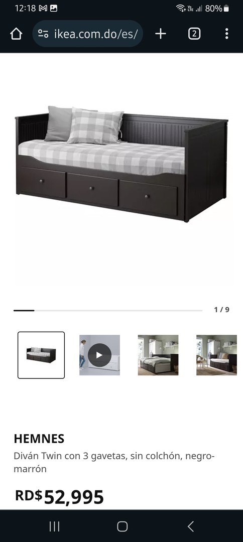 muebles y colchones - Vendo cama completa Hemnes Ikea twin doble 3 gavetas nuevo c/2 colchones 60 MIL