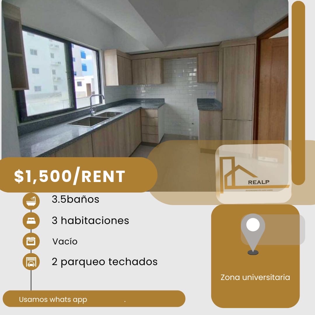 apartamentos - hermoso apartamento en una zona céntrica en la zona universitaria 
