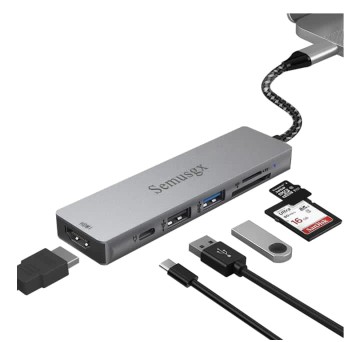 accesorios para electronica - Adaptador USB C 6 en 1 Tipo C Dongle USB C multifuncional