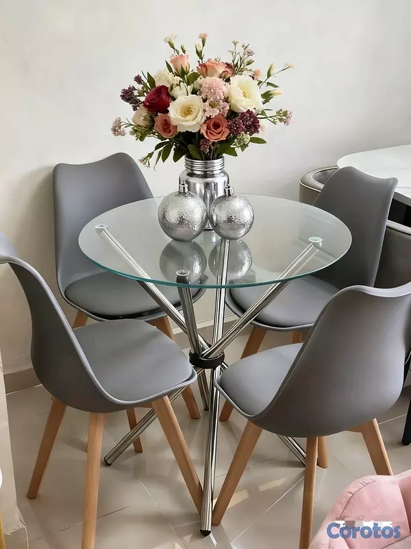 decoración y accesorios - *Juego* de *comedor* de 4 sillas nórdica modernal 4