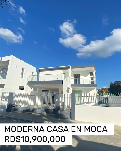 casas - Vendo casa moderna en Moca. 