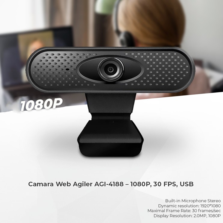 computadoras y laptops - CAMARA WEB AGILER FHD 1080P, MICRÓFONO INTEGRADO