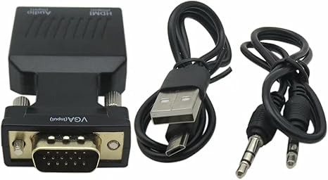 accesorios para electronica - Adaptador VGA a HDMI Full HD 1080P audio video con