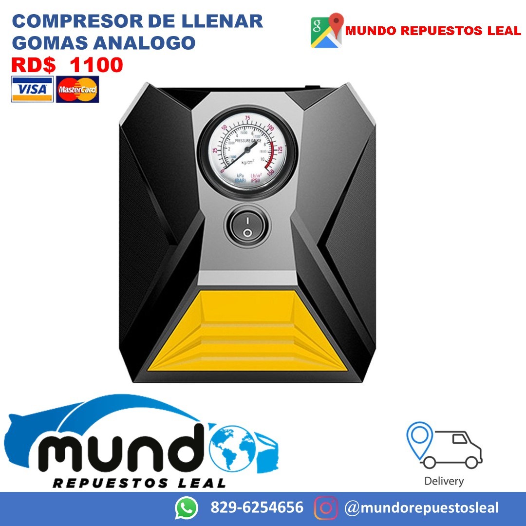 otros electronicos - Compresor de goma, inflador de llantas de vehiculos carros etc 12 voltios  1