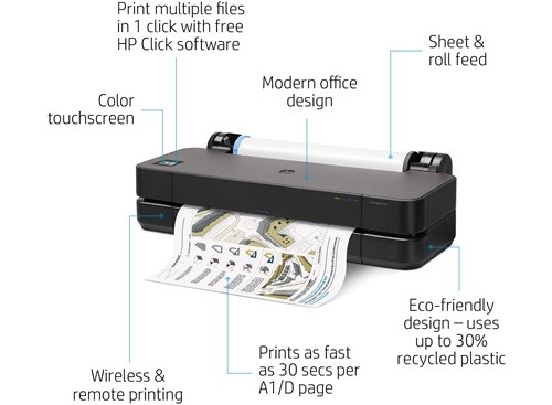 impresoras y scanners - IMPRESORA HP DESIGNJET T250 24 pulgadas  LARGE-FORMAT PRINTER - COLOR -PLOTTER - 1