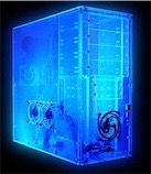 computadoras y laptops - Case Game PC trasparente con luces led azul. 2
