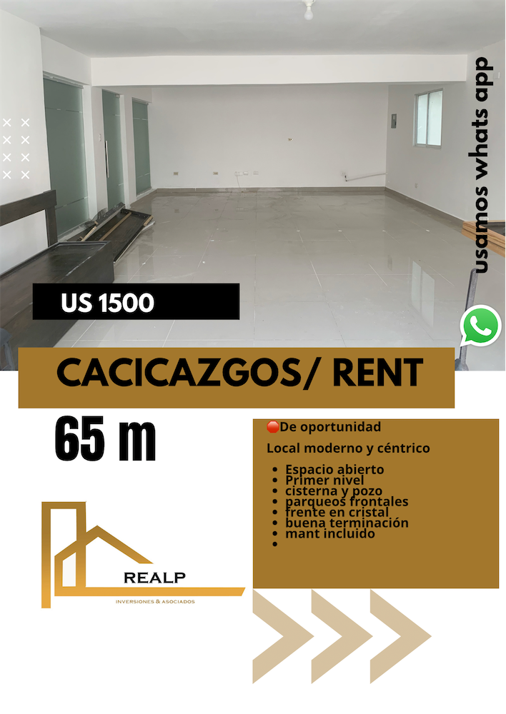oficinas y locales comerciales - Locla en primer nivel cacicazgos 0
