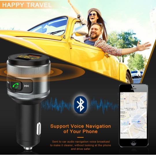 accesorios para vehiculos - Adaptador Bluetooth para autos con carga rápida 3.0 / cargador con Bluetooth 2